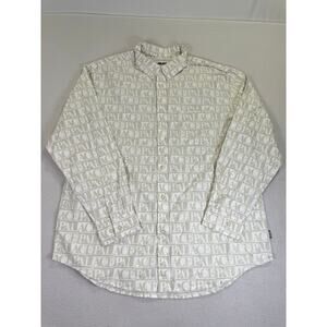 Palace Beige Repeat Print Oxford Shirt Size L